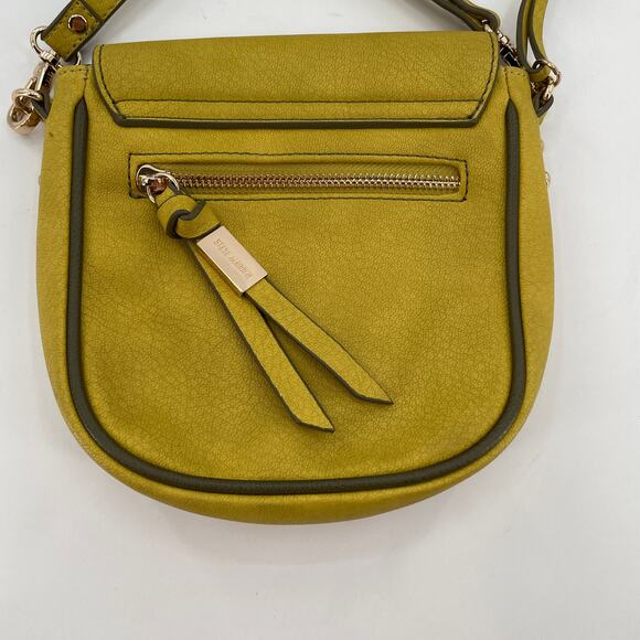 Steve Madden Mustard Yellow Leather with Tassel Crossbody Purse Bag - Picture 8 of 13